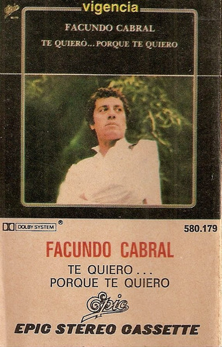 Facundo Cabral- Te Quiero Porque Te Quiero - Cassette- 1979 (Usado)
