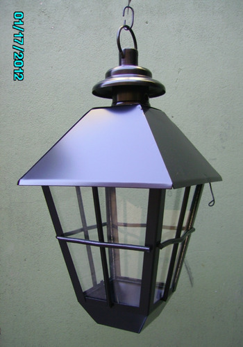 Imagen 3 de 6 de Lampara Farol Jardin Colgante Techo Bajo Consumo 832