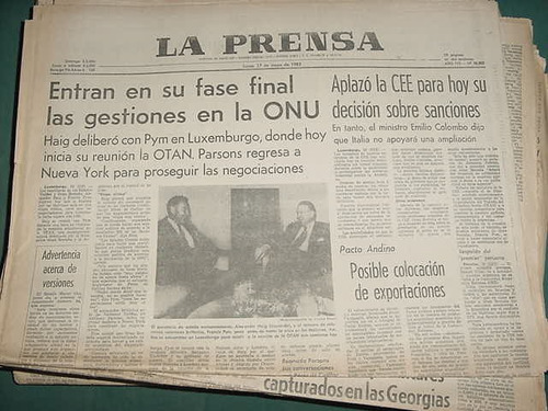 Diario Prensa Guerra Malvinas Falklands 17/5/82 Haig Onu