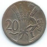 Moneda  De  Checoslovaquia  20  Haleru  1924  Buena