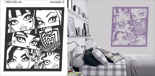 Adesivo Decorativo De Parede Infantil Quadro Monster High