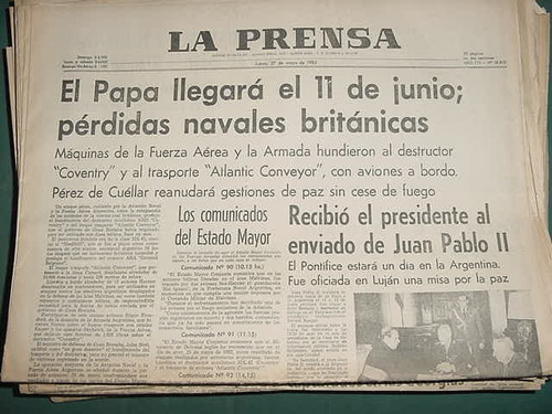 Diario Prensa Guerra Malvinas Falklands 27/5/82 Coventry