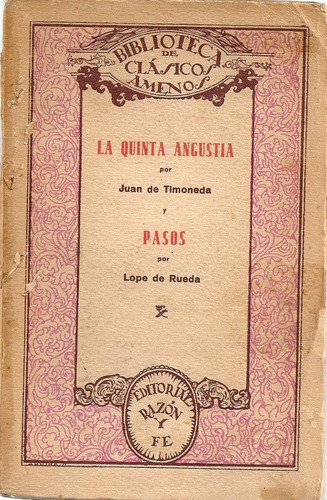 La Quinta Angustia (timoneda) - Pasos (lope De Rueda)