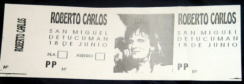 Entrada    Recital Roberto Carlos                   Año 1992
