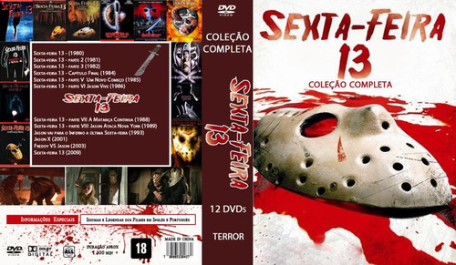 Coleção Completa Sexta Feira 13 Total 12 Dvd Dublado Digtray