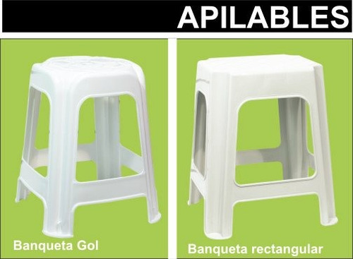 Banquetas Apilables Reforzadas Cuadradas Y Redondas