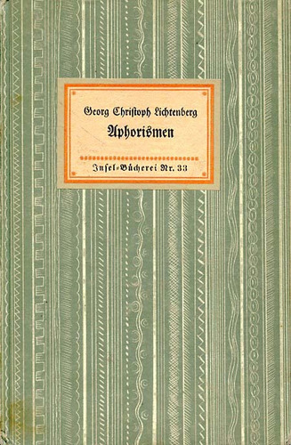 Aphorismen (aforismos).georg Christoph Lichtenberg.en Alemán
