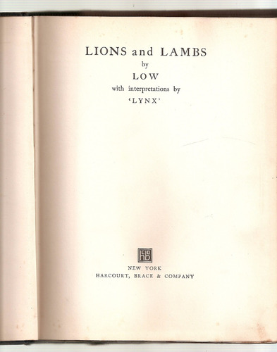 Lions And Lambs - Low - Lynx - Harcourt Brace