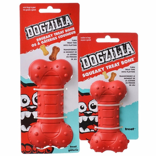 Dogzilla Squeky Treat Bone Hueso Interactivo Talla L