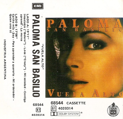 Paloma San Basilio Vuela Alto (1986) Cassette Nuevo