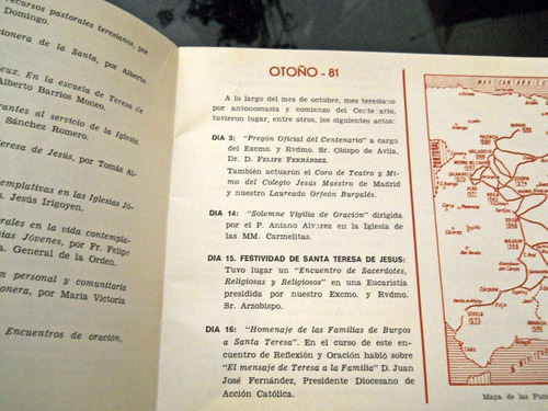 Folleto De Celebraciones En Burgos Iv Centenario Sta Teresa