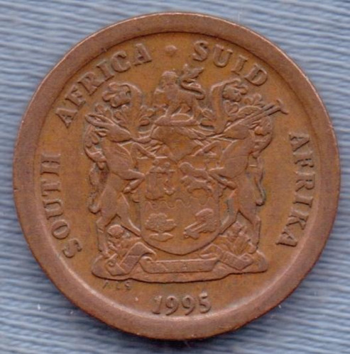 Imagen 2 de 2 de Sudafrica 5 Cents 1995 * Grulla Azul *