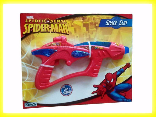 Spiderman Space Gun Pistola Con Luz Y Sonido Original Ditoys