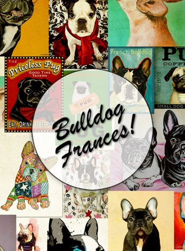 Bulldog Frances!  Lámina Decoupage Autoadhesiva 30 X 42 Cm