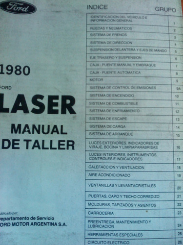 Carpeta-manual 100 % Original De Taller: Ford Laser 1980