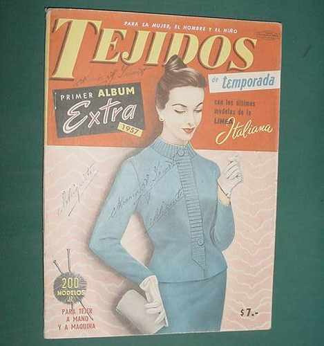 Revista Tejidos Temporada Primer Album 1957 Moda Ropa Diseño
