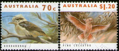 Australia Serie X 2 Sellos Fauna: Pájaro Y Loro Año 1993 