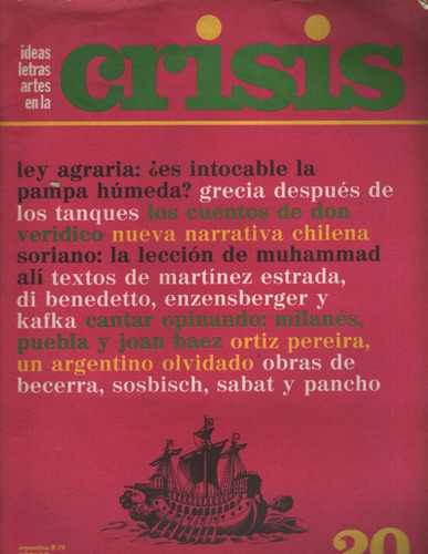 Revista Crisis 20 Di 1974 Di Benedetto Soriano S Ali