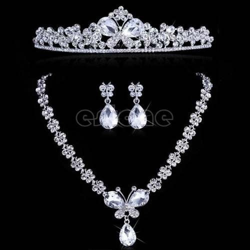 Conjunto Colar Brinco Tiara Cristal Strass Noiva 15 Anos