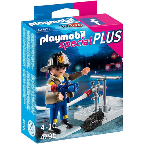 Playmobil Bombero Con Manguera 4795 Playset 4 A 10 Años