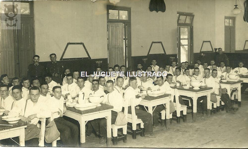 Rancho Militar Ejercito Foto Antigua C/ 1950 Desayuno Sodado