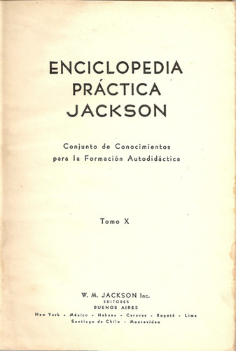 Enciclopedia Practica Jackson Tomo X - Editorial Jackson