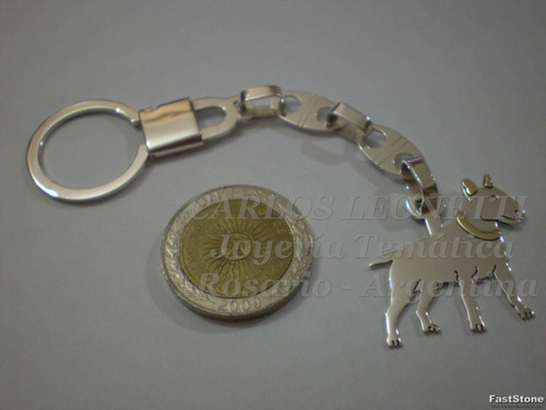 Bull Terrier - Llavero Plata 925 - Oro 18k