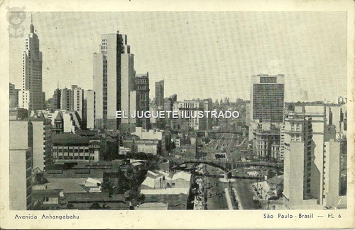 Postal San Pablo Brasil Circulada 1954 Antigua