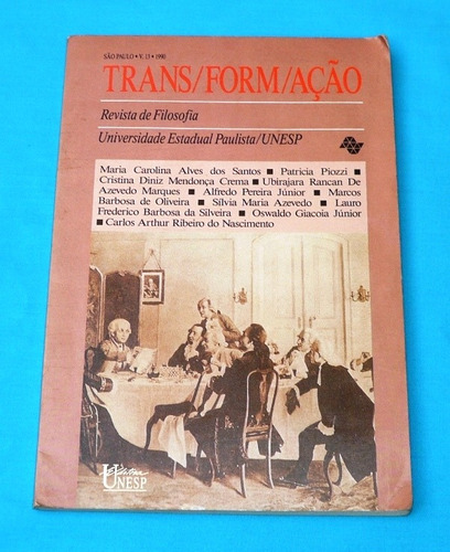 Transformacao N° 13 Brasil 1990 Revista Filosofía Portugués
