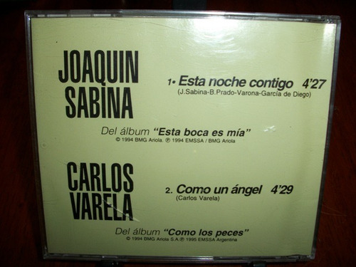 Joaquin Sabina / Carlos Varela   Cd Promo