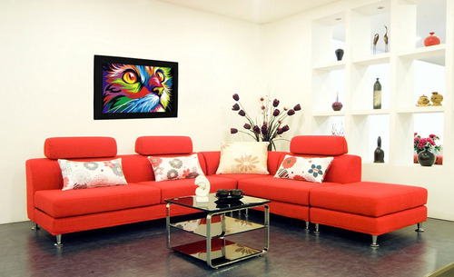 Imagen 3 de 3 de Cuadro 60x40cms Decorativo Gato