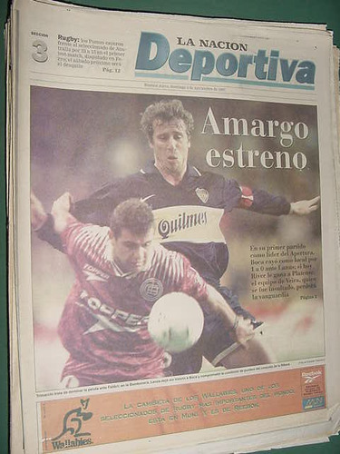 Nacion Deportiva 2/11/97 Boca Lanus Union Rosario Central