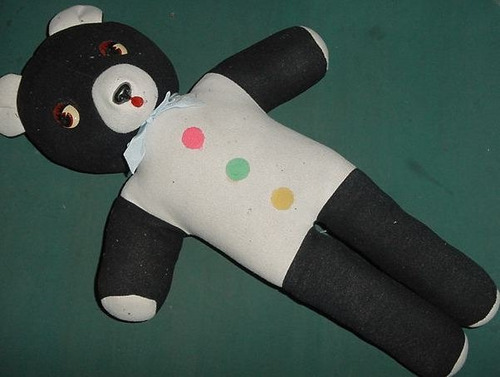 Antiguo Peluche No Teddy Marca Luni-lu Argentina Oso Negro