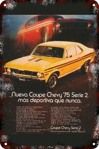 Carteles Antiguo Chapa Gruesa 60x40cm Chevrolet Chevy Au-148