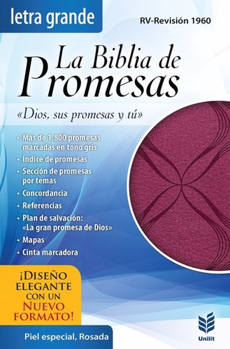 Biblia De Promesas Letra Gigante Piel Rosa - R. Valera 1960