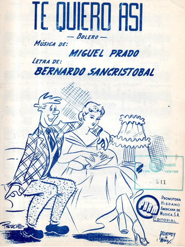 Te Quiero Así Miguel Prado  Sancristobal  Partitura