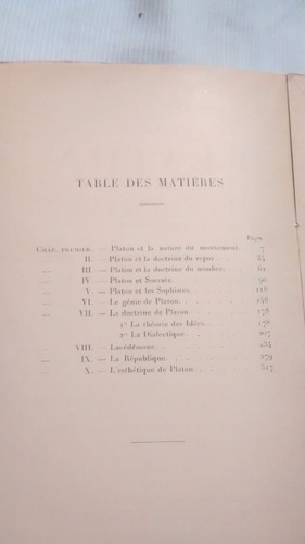 Imagen 2 de 3 de Platon Et Le Platonisme - Walter Pater 1923 - En Frances