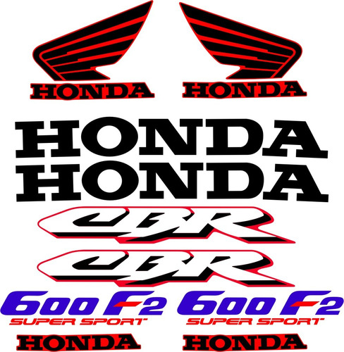 Calcomanias Honda Cbr 600 F2( Solo Textos)