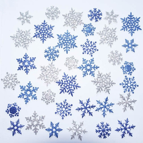 10 Copo Nieve Snowflake Frozen Goma Eva Cartulin Brillantina