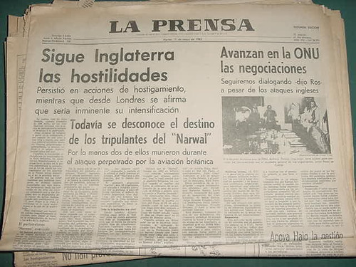 Diario Prensa Guerra Malvinas Falklands 11/5/82 Narwal Onu
