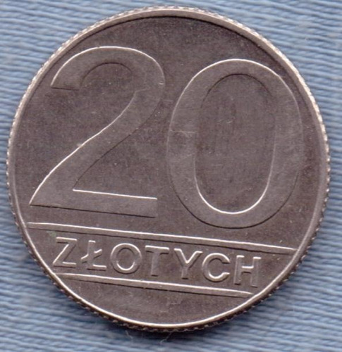 Polonia 20 Zlotych 1989 * Republica * Sin Circular *