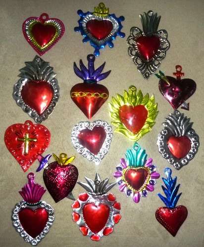 15 Corazon De Hojalata Artesania Oaxaca Bodas Novios Navidad