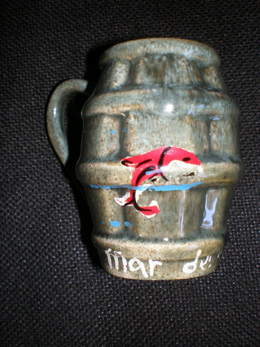 Mate Antiguo De Ceramica Recuerdo De Mar Del Plata