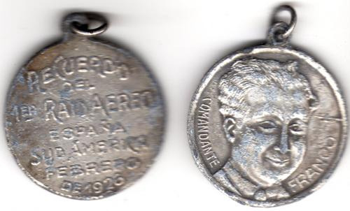 Medalla Del Plus Ultra 1er Raid Aereo España Sudamerica 1926