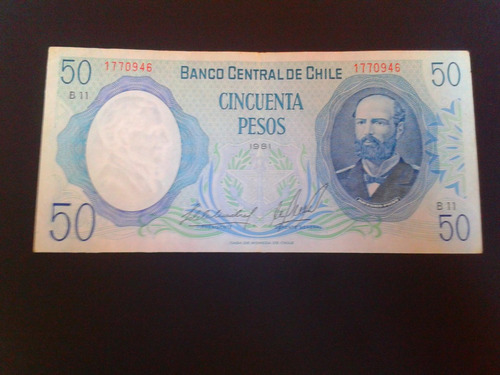 Chile Billete 50 Pesos Cuadra Molina 1981