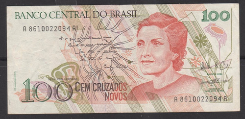 Cedula C-207 De 100 Cruzados Novos De 1990 - Ce-102