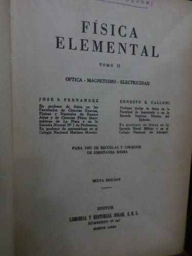 Fisica Elemental, Tomo 2  Fernandez-galloni