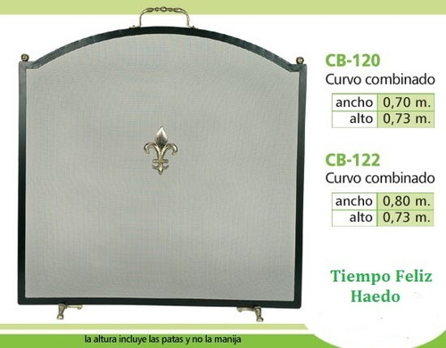 Chispero Protector Para Hogar Curvo Combinado De 80cm X 73cm