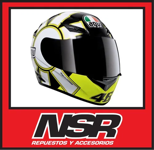 Casco Agv Sol Y Luna 46 Moto Gp Motogp Pista Rossi K3 Nsr Env o