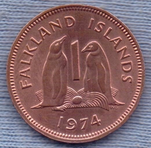 Falkland Islands 1 Penny 1974 * Pinguinos *